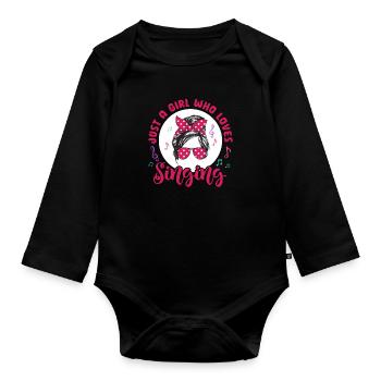 Chanteur chanteur chanteur musicien cadeau - Body Bébé bio manches longues - noir - Devant