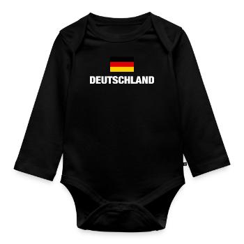 Germany German Flag Flag German Gift - Organic Longsleeve Baby Bodysuit - black - Front