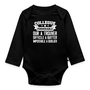 Kollege grandios schwer zu finden - Baby Bio-Langarm-Body - Schwarz - Vorne