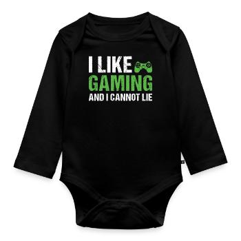 Gamer J’aime les jeux - Body Bébé bio manches longues - noir - Devant