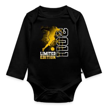 2011 Année de naissance Anniversaire Football - Body Bébé bio manches longues - noir - Devant