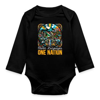 South Africa Pride South African Flag - Organic Longsleeve Baby Bodysuit - black - Front