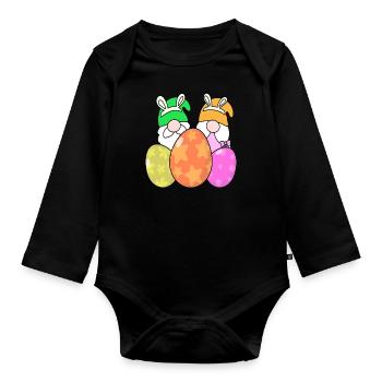 Oeufs de Pâques Pâques - Body Bébé bio manches longues - noir - Devant
