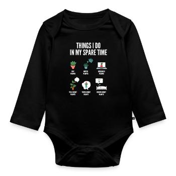Garten Freizeit Hobby Pflanzen - Baby Bio-Langarm-Body - Schwarz - Vorne