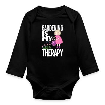 Garten Therapie - Baby Bio-Langarm-Body - Schwarz - Vorne
