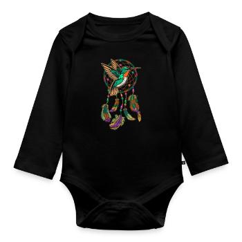 Colibri Dream Catcher Dream Catcher Oiseau - Body Bébé bio manches longues - noir - Devant