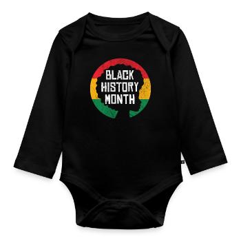 Black History Month - Organic Longsleeve Baby Bodysuit - black - Front