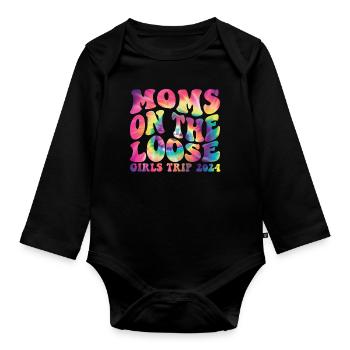 Moms On The Loose Girls Trip - Baby Bio-Langarm-Body - Schwarz - Vorne