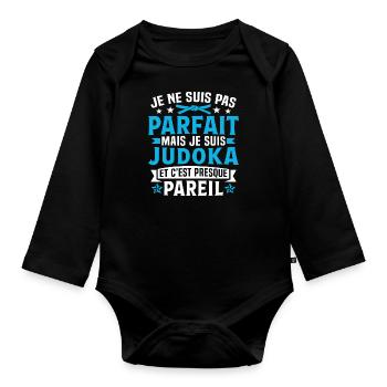 judoka et c'est presque pareil - Body Bébé bio manches longues - noir - Devant