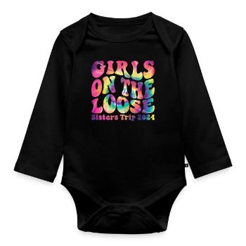 Sisters On The Loose Girls Reunion Trip - Organic Longsleeve Baby Bodysuit - black - Front