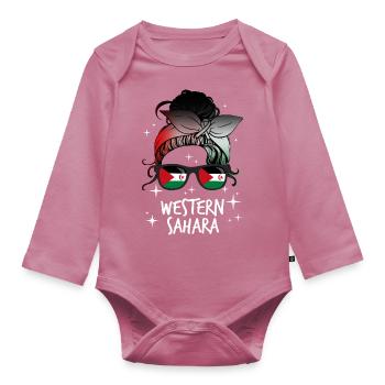 Sahara occidental - Body Bébé bio manches longues - mauve - Devant