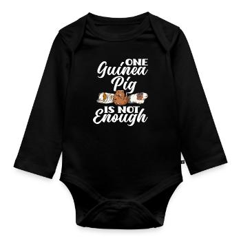 Meerschweinchen - Baby Bio-Langarm-Body - Schwarz - Vorne