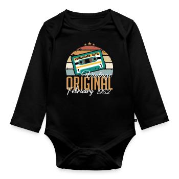 Legendary since February 1982 vintage 1982 - Organic Longsleeve Baby Bodysuit - black - Front