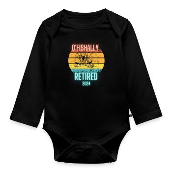 Ofishially wiederholt 2024 Retirenebt Fisherman Fish - Baby Bio-Langarm-Body - Schwarz - Vorne