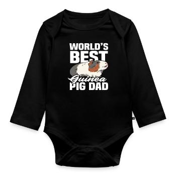 Weltbester Meerschweinchen Papa - Baby Bio-Langarm-Body - Schwarz - Vorne