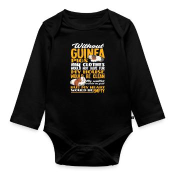 Meerschweinchen - Baby Bio-Langarm-Body - Schwarz - Vorne