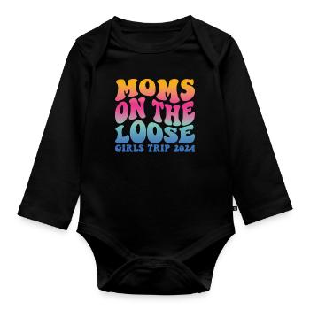 Moms On The Loose Girls Trip - Baby Bio-Langarm-Body - Schwarz - Vorne