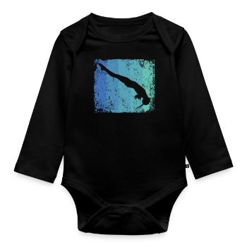Plongeon, Saut artistique, Plongeon synchronisé - Body Bébé bio manches longues - noir - Devant