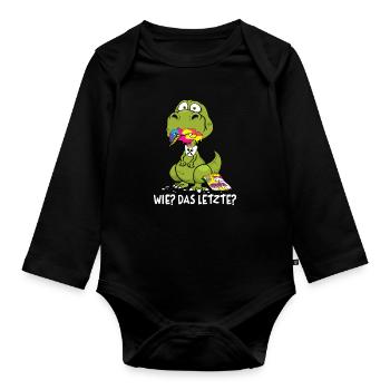 Wie Das Letzte Drache frisst Einhorn Drachen - Baby Bio-Langarm-Body - Schwarz - Vorne