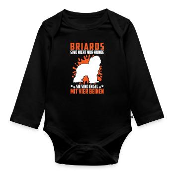 Briard not just a dog Berger de Brie Briard - Organic Longsleeve Baby Bodysuit - black - Front