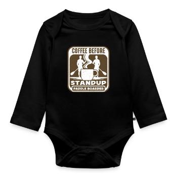 StandUp Paddle Boarder Coffee Water Sports Coffee - Organic Longsleeve Baby Bodysuit - black - Front