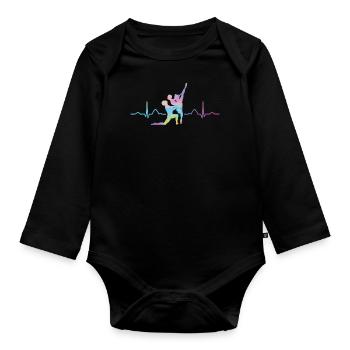 Ballett Tänzer Herzschlag Ekg Ballerina - Baby Bio-Langarm-Body - Schwarz - Vorne