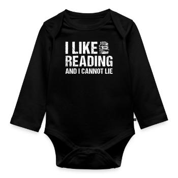 Lecteur J’aime lire - Body Bébé bio manches longues - noir - Devant