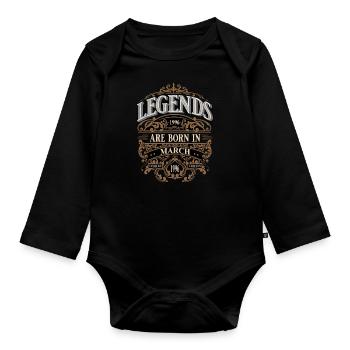 1996 Mars Naissance Anniversaire Année de naissance - Body Bébé bio manches longues - noir - Devant
