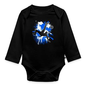 Soccer Soccer Players - Organic Longsleeve Baby Bodysuit - black - Front