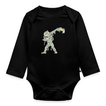 Halloween Dabbing Mummy Gamer - Baby Bio-Langarm-Body - Schwarz - Vorne