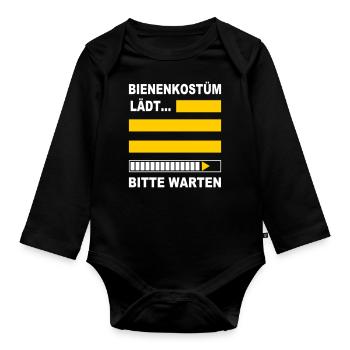 Bienenkostüm Biene Kostüm lädt Bienen Kein Kostüm - Baby Bio-Langarm-Body - Schwarz - Vorne