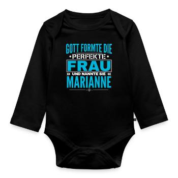 Marianne Nom Design - Body Bébé bio manches longues - noir - Devant