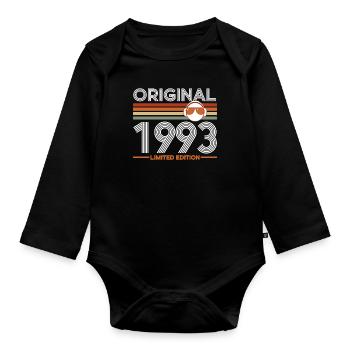 1993 - Organic Longsleeve Baby Bodysuit - black - Front