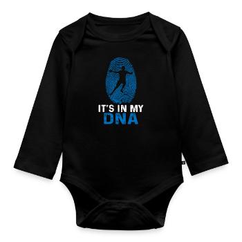 handball it's in my dna - Body Bébé bio manches longues - noir - Devant