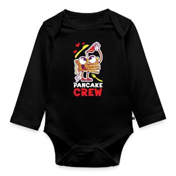 Pancake Lover Kids Pancake Crew - Baby Bio-Langarm-Body - Schwarz - Vorne