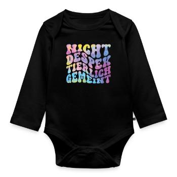 Nicht Despektierlich Gemeint - Baby Bio-Langarm-Body - Schwarz - Vorne