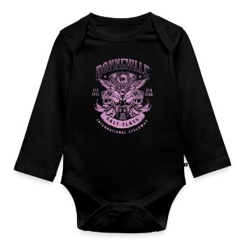 Bonneville Salt Flats Motorcycle Racing Vintage - Organic Longsleeve Baby Bodysuit - black - Front
