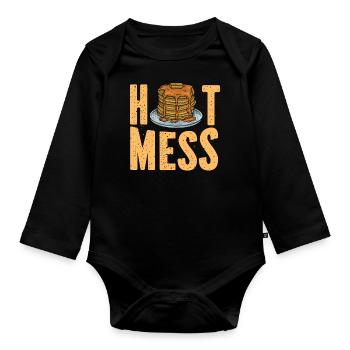 Pancake Lover Kids Chaud Mess - Body Bébé bio manches longues - noir - Devant
