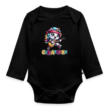 E Gitarre Elektrogitarre Einhorn Guitarcorn - Baby Bio-Langarm-Body - Schwarz - Vorne
