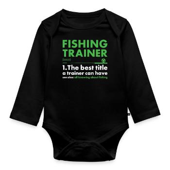 Fisher Trainer Définition Pêche - Body Bébé bio manches longues - noir - Devant