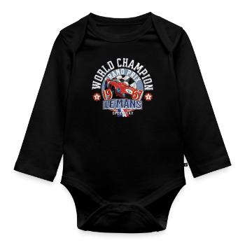 Vintage World Champion Speedway - Organic Longsleeve Baby Bodysuit - black - Front