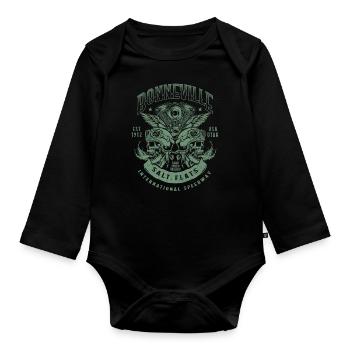 Bonneville Salt Flats Motorcycle Racing Vintage - Organic Longsleeve Baby Bodysuit - black - Front