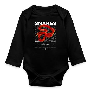Honduran Milk Snake Owner Reptile Keeper - Organic Longsleeve Baby Bodysuit - black - Front