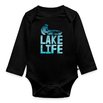 Lake Life Jet Ski Summer | Jet-Ski Lover - Organic Longsleeve Baby Bodysuit - black - Front