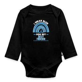 T1D Diabetes Typ 1 Diabetiker Geschenk - Baby Bio-Langarm-Body - Schwarz - Vorne
