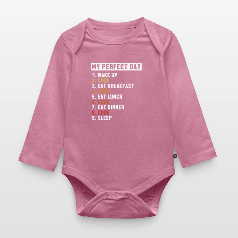 Coding Perfect Day Developer Software Engineer Organic Longsleeve Baby Bodysuit