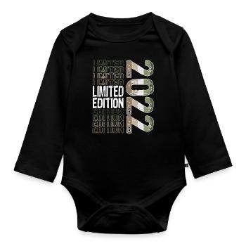 Edition limitée depuis 2022 Anniversaire Millésime 2022 - Body Bébé bio manches longues - noir - Devant