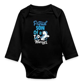 T1D Diabetes Typ 1 Diabetiker Geschenk - Baby Bio-Langarm-Body - Schwarz - Vorne