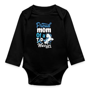 T1D Diabetes Type 1 Diabetic Gift - Organic Longsleeve Baby Bodysuit - black - Front