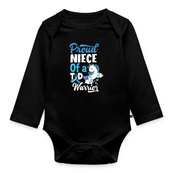 T1D Diabetes Type 1 Diabetic Gift - Organic Longsleeve Baby Bodysuit - black - Front